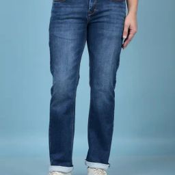 Crimsoune Club Blue Blended Straight Solid Jeans-image-66