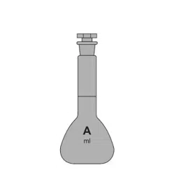 RELIGLAS 1 L NABL Certified Wide Mouth Amber Interchangeable Stopper Volumetric Flask Accuracy Class A, N-A82.23-32