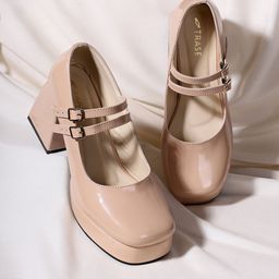 TRASE Block Sandals with Buckles-18