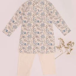 Indus Route by Pantaloons Girls Indian Teal Kurta Sets-image-52