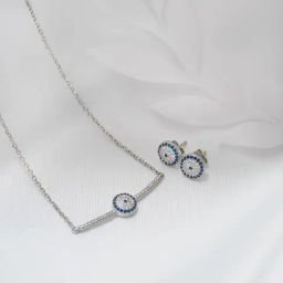 Silberry 92.5 Sterling Silver Christie Evil Eye Necklace Set-28