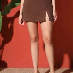 ZASTRAA Coffee Brown Solid Skorts-image-77