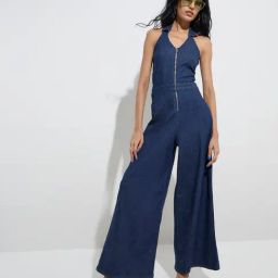 Nuon by Westside Dark Blue Denim Jumpsuit-image-13