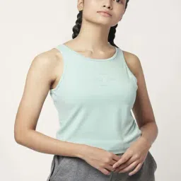 Ajile by Pantaloons Blue Cotton Printed Tank Top-image-95