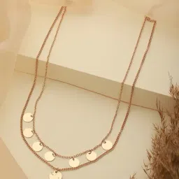 Aatmana Gold Toned & Gold-Plated Layered Coin Necklace-image-47