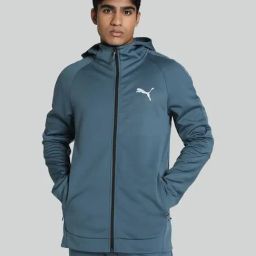 Puma Grey Slim Fit Sports Hoodie-picture-26