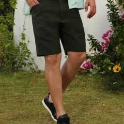 Campus Sutra Green Regular Fit Shorts-image-9