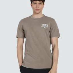 Puma Brown Cotton Regular Fit Printed Sports T-Shirt-image-40