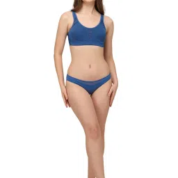 Soie Blue Non-Wired Full Coverage Bra image 4