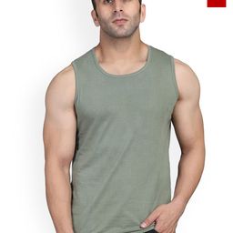 SLOWLORIS Pack Of 2 Bio-Wash Combed Cotton Gym Vests-picture-23