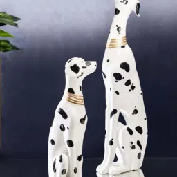 Smokey Cocktail White & Black Resin Cute Dog Family Figurine - Set of 2-image-76