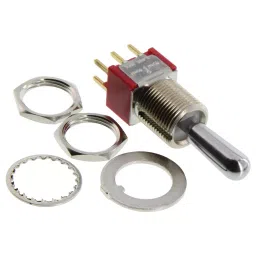 E-SWITCH TOGGLE SWITCH, DPDT, 0.4VA, 20V, PCB, 100DP4T8B13M2REH.-19