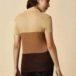 Allen Solly Brown Color-Block Top image 2
