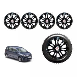 Auto Pearl InBlk19_R Press Type Car Wheel Cover with Retention Ring 381 mm(15 Inch) Glossy Black for Maruti Ertiga LXI Petrol (Set of 4)-picture-8