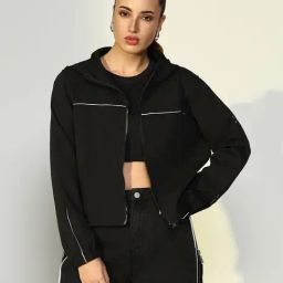 Showoff Black Regular Fit Jacket-image-16