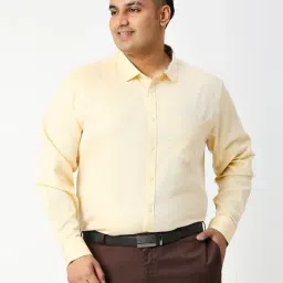 Thomas Scott Yellow Regular Fit Textured Formal Shirt-image-72