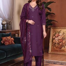 KALINI Women Embroidered Straight Kurta Set-picture-33