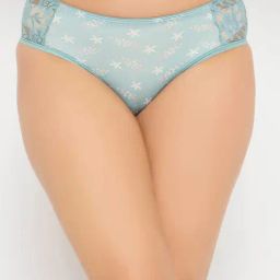 Clovia Blue Polyamide Medium Waist Outer Elastic Hipster Panty-image-4