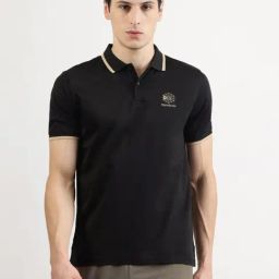 Reebok Black Cotton Regular Fit Sports Polo-image-47