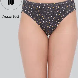 Lyra Assorted Color Cotton Printed Bikini Panties - Pack Of 10-picture-13