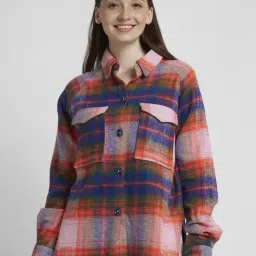 Spykar Multicolor Cotton Checks Shirt-image-3