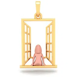 P.C. Chandra Jewellers 18k Yellow Gold In The Shape Of A Girl In Front Of A Window Pendant-image-1