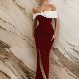 CLAFOUTIS Off-Shoulder Crepe A-Line Maxi Dress-picture-9