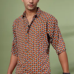 Rigo Men Comfort Opaque Printed Casual Shirt-image-88