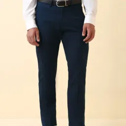 Allen Solly Navy Regular Fit Trousers-picture-18