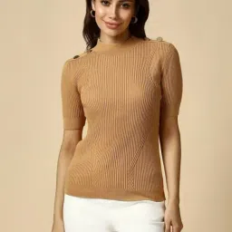 Allen Solly Brown Striped Top-image-65