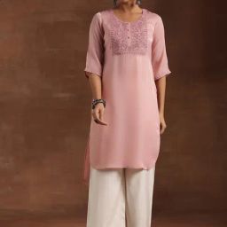 Libas Peach Regular Fit Solid Kurta-image-71