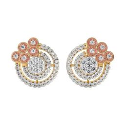 Emori 18k Yellow Gold & Diamond Shimmering Stud Earrings-image-91