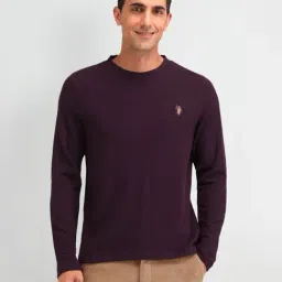 U.S. Polo Assn. Denim Co. Purple Cotton Slim Fit T-Shirt-picture-1