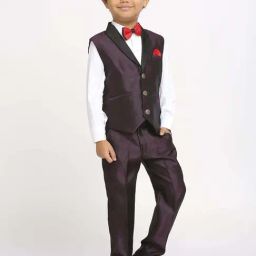 Kids Island Boys Purple Solid Full Sleeves Suit Set-image-49