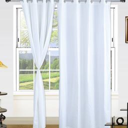 Dekor World White Set of 2 Long Door Curtain-33