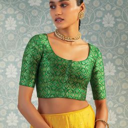Soch Green Printed Saree Blouse-picture-23