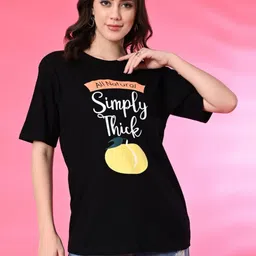 Funday Fashion Women Printed Applique T-shirt-image-33