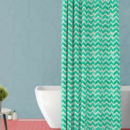 ArtzFolio Green & White Printed Waterproof Shower Curtain-image-46