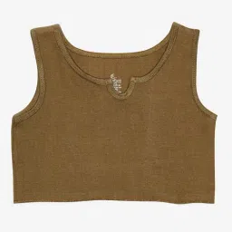 Kiddopanti Kids Brown Solid Crop Top-image-101