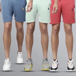 Vimal Jonney Multicolor Regular Fit Lounge Shorts - Pack of 3-image-69