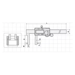 KENCY Digital Caliper Inside Groove Round Measuring Point 25-200 mm Least Count 0.01 mm, SDIR200 image 2