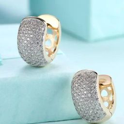 YouBella Crystal Gold-Plated White Stylish Hoop Earrings for Women-0