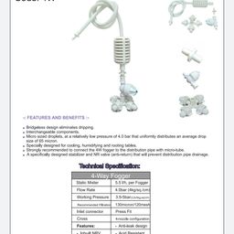 GKI Poultry 1/2" 4-Way Threaded Fogger Assembly Complete with Hose, Non Return Valve, White Nozzle Discharge (Pack of 5) image 3