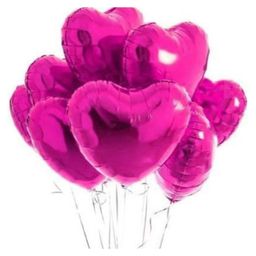 Bubble Trouble Pink Heart Shape Party Decorative Foil Balloon - Pack of 10 Balloon-16