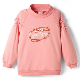 Kookie Kids Full Sleeves Winterwear Sweatshirt Text Print - Pink-image-14