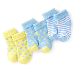 Cute Walk by Babyhug Anti Bacterial Ankle Length Socks Star Design Pack Of 3 - Multicolour-image-16