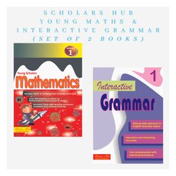 Young Scholars Mathematics & Interactive Grammar Workbook Combo for Grade 1 Pack of 2 Books - English-12