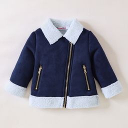 Kookie Kids Full Sleeves Jacket Solid Colour - Navy Blue-12