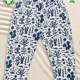 Pranava 100% Organic Cotton Sea Life Printed Pant - White-picture-15