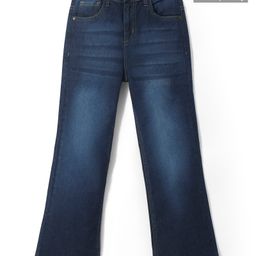 Pine Kids Cotton Rich Full Length Stretchable Denim with Adjustable waist band - BLUE-image-58